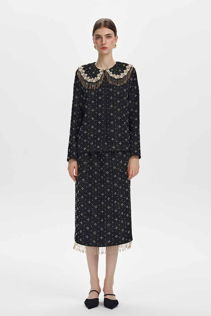 Perrine Embellished Tweed Two-Piece Set