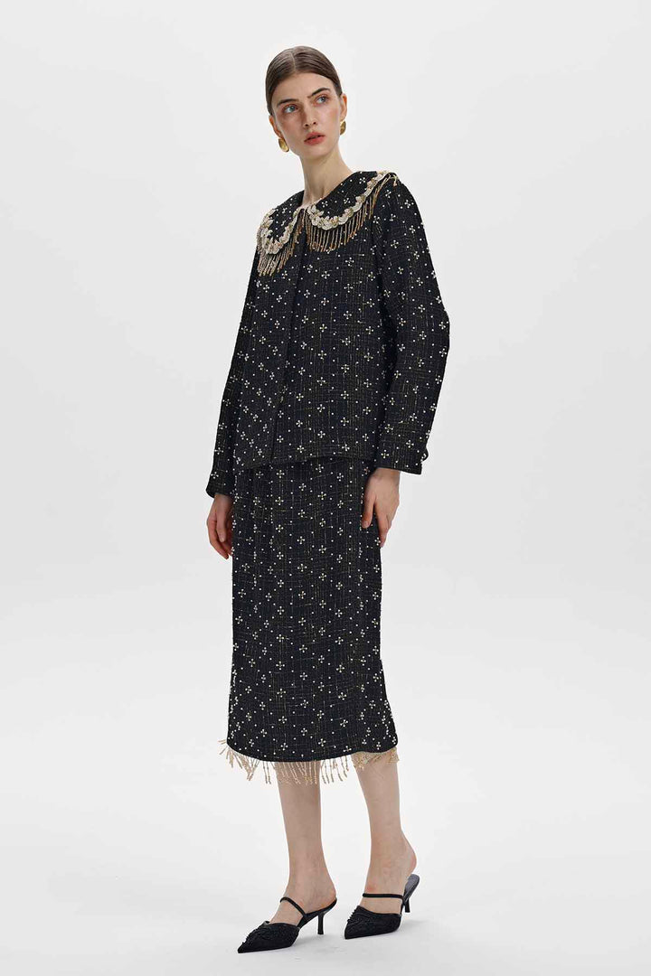 Perrine Embellished Tweed Two-Piece Set