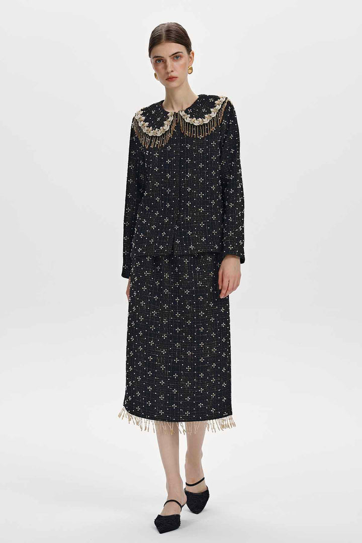 Perrine Embellished Tweed Two-Piece Set