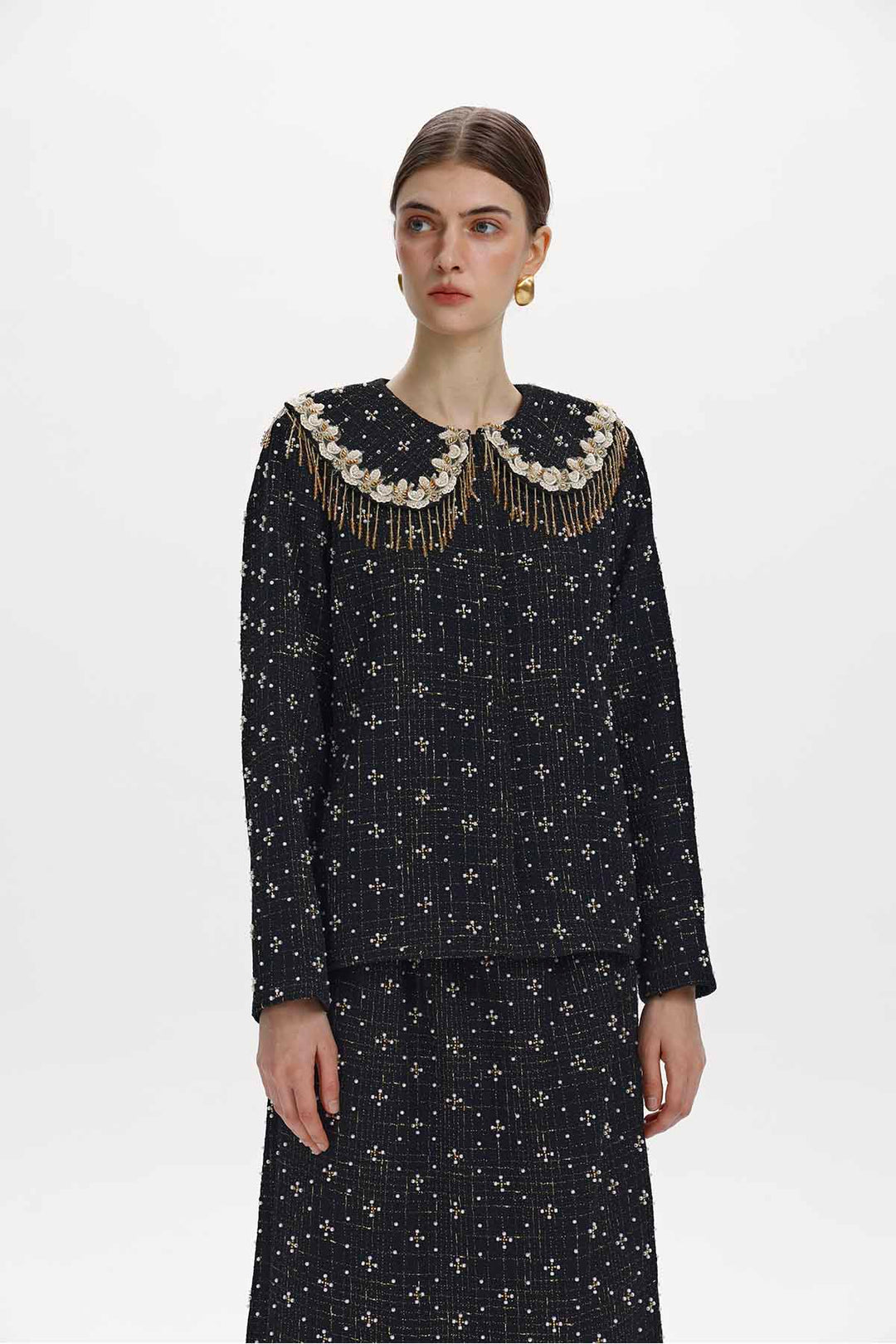 Perrine Embellished Tweed Two-Piece Set