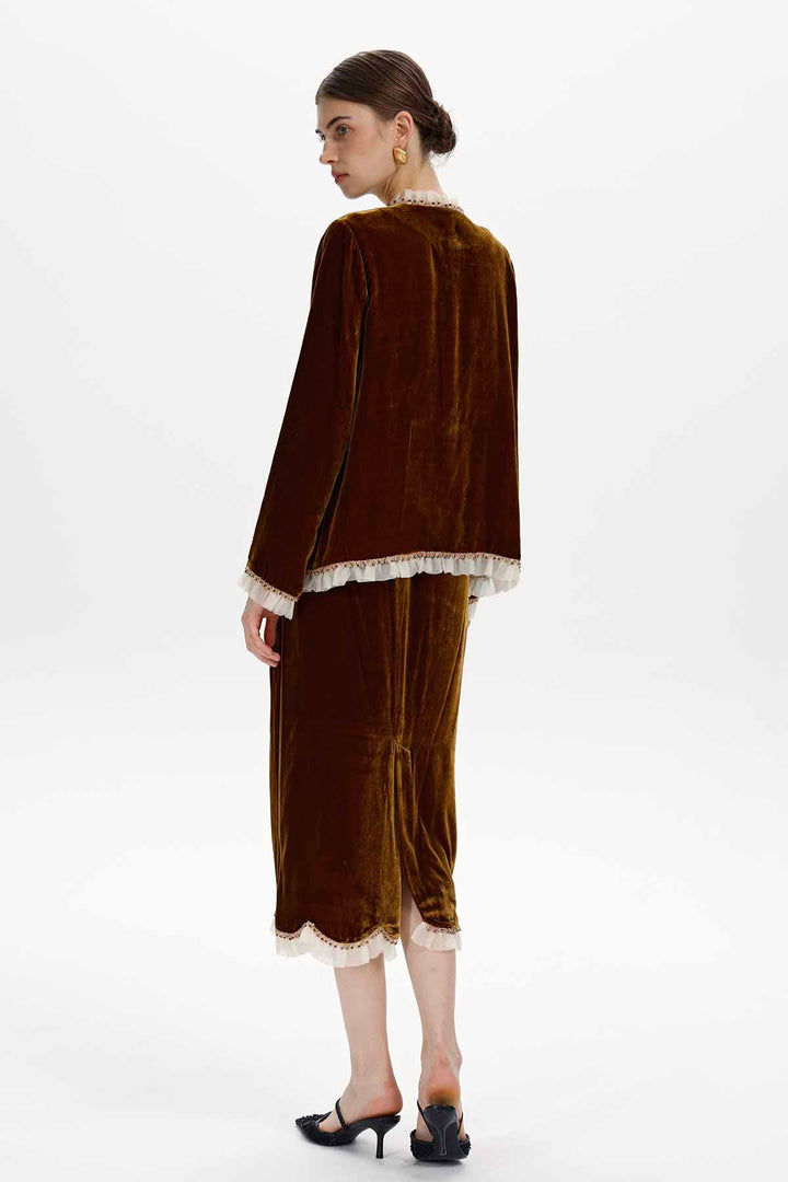 Isaure Ruffled Velvet Two-Piece Set