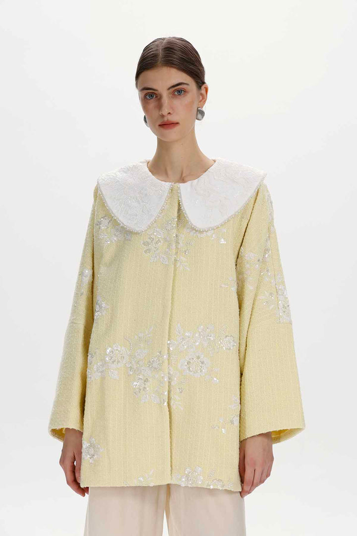 Fenella Floral Sequin Collar Jacket