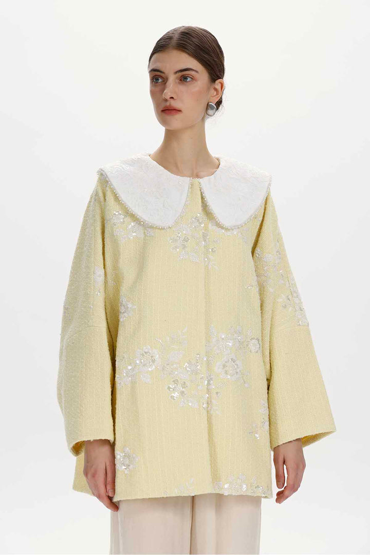 Fenella Floral Sequin Collar Jacket