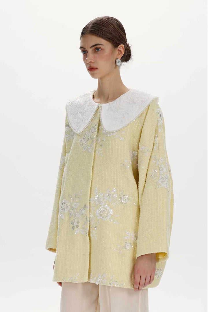 Fenella Floral Sequin Collar Jacket