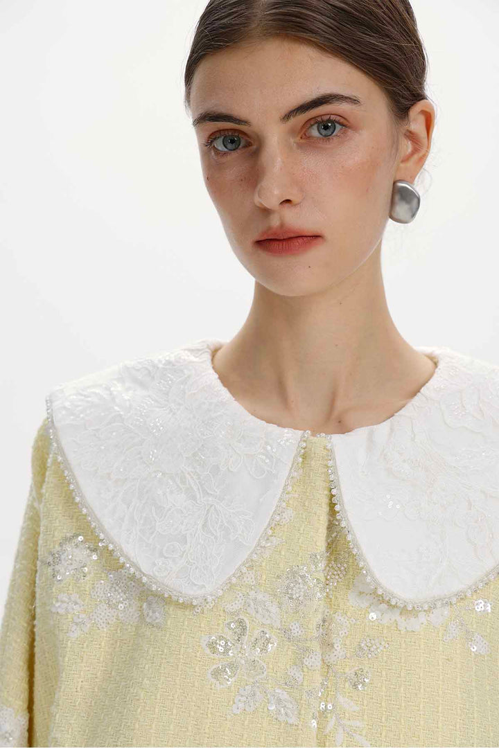Fenella Floral Sequin Collar Jacket