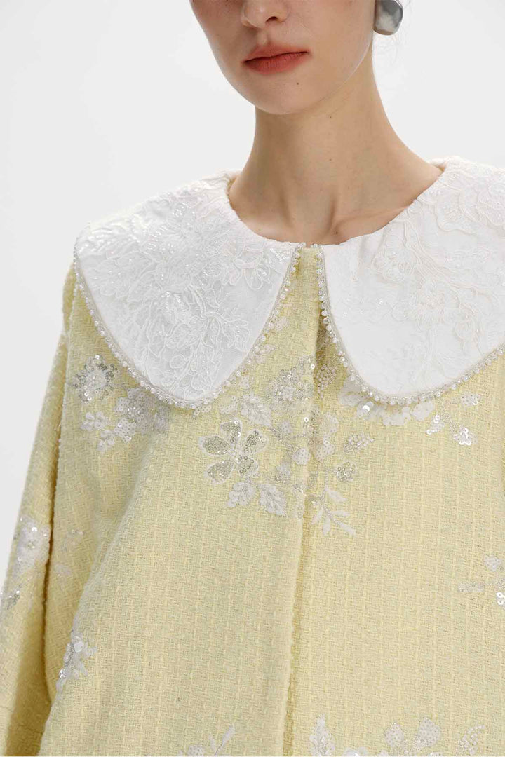 Fenella Floral Sequin Collar Jacket