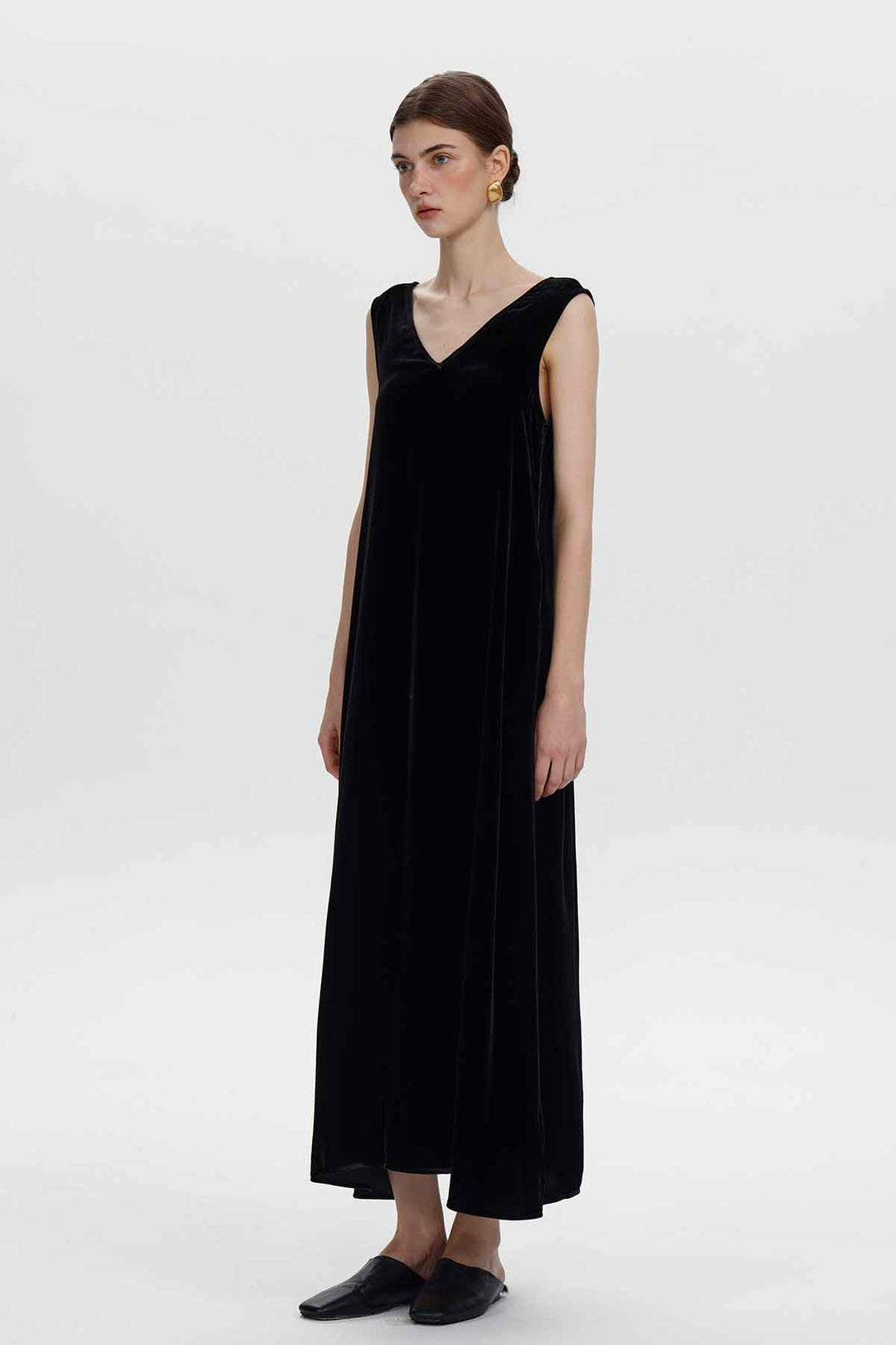 Rosamund Velvet Bow-Back Maxi Dress