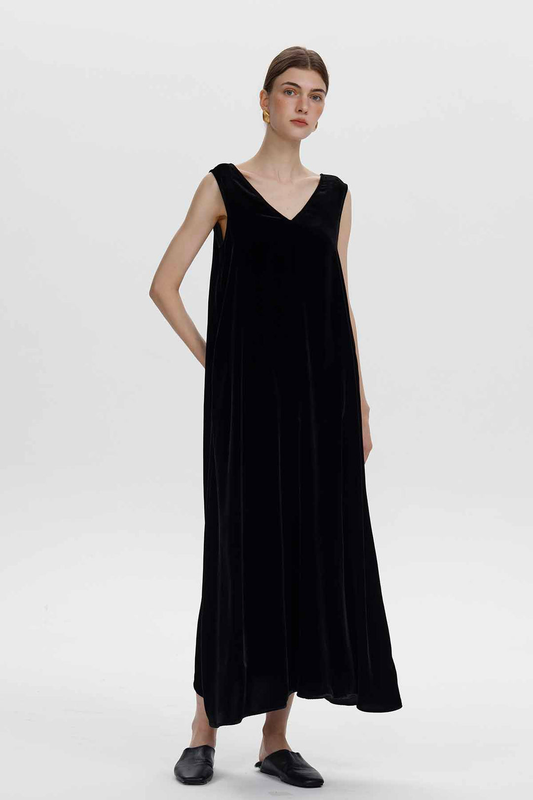 Rosamund Velvet Bow-Back Maxi Dress