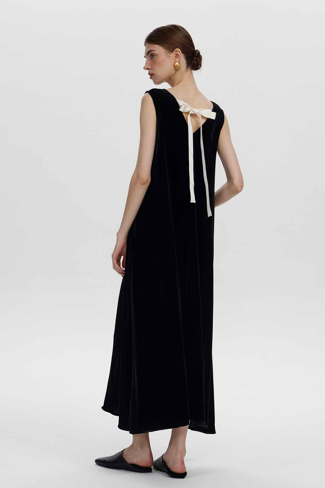 Rosamund Velvet Bow-Back Maxi Dress