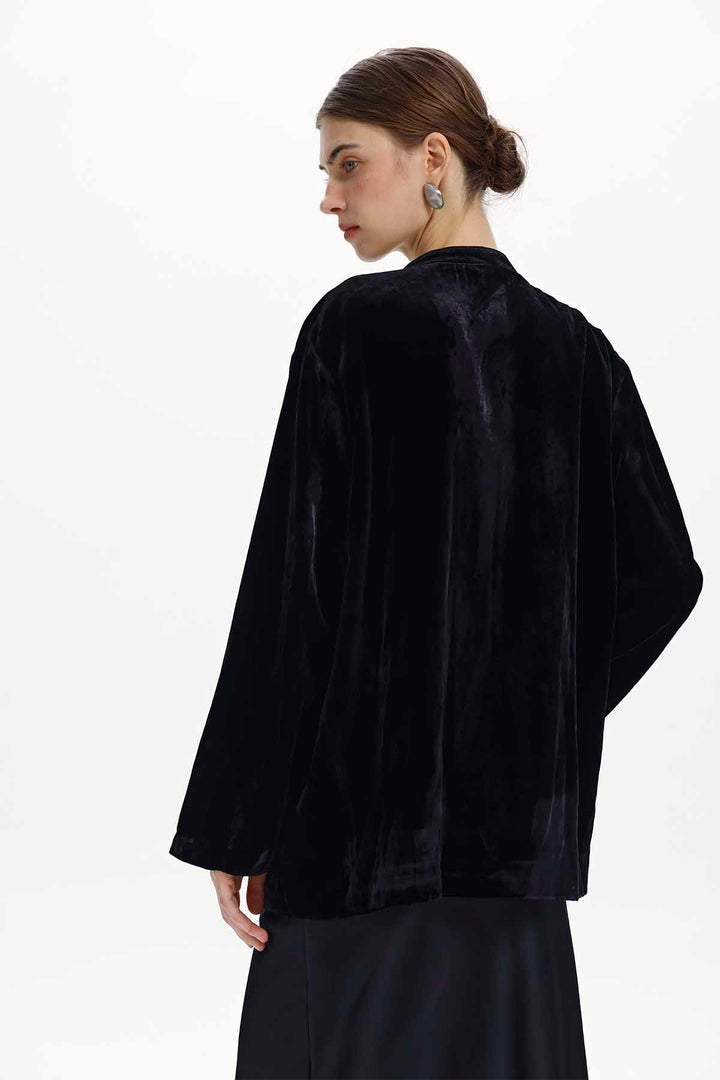 Soleil Knotted-Closure Velvet Jacket