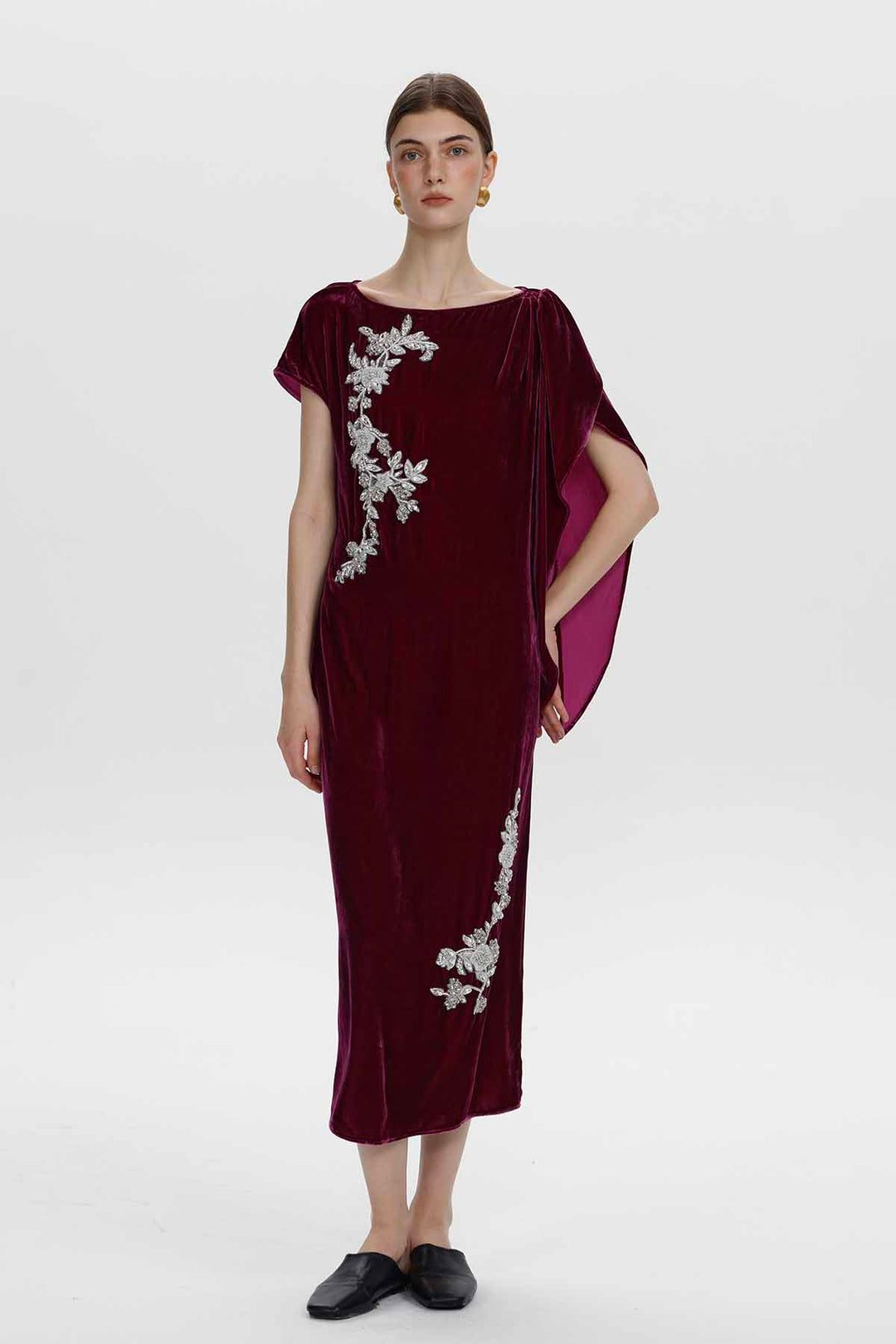 Calanthe Vintage Beaded Velvet Dress – ROSELABEL