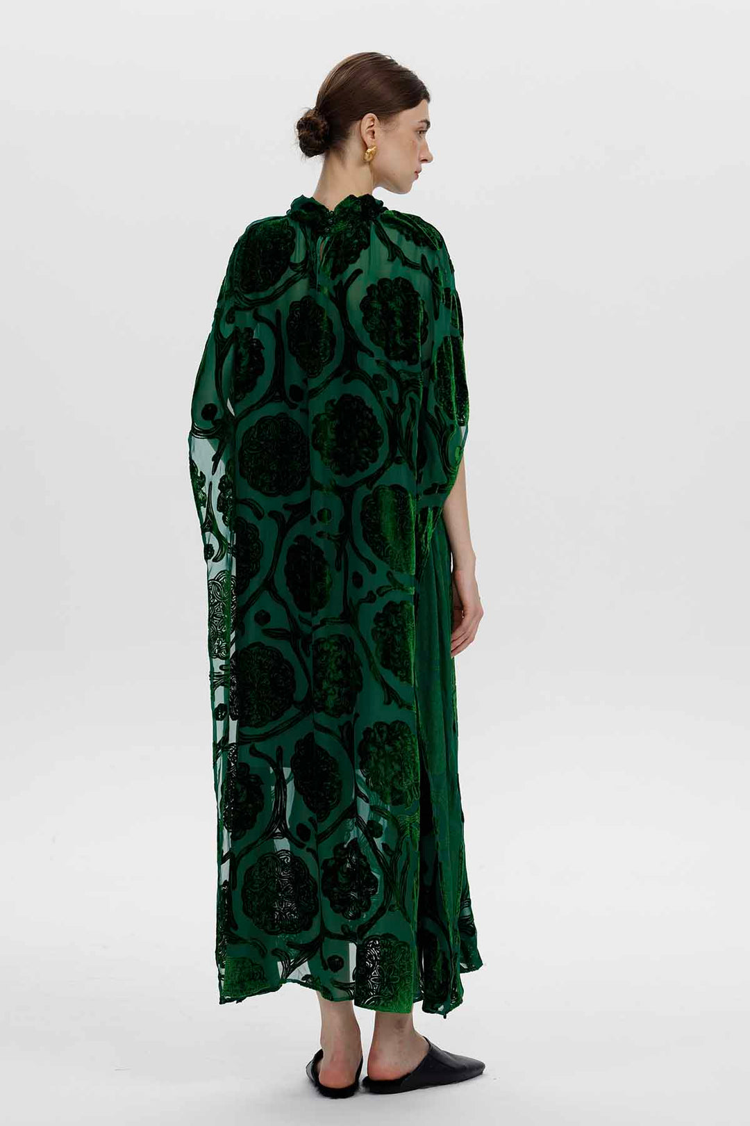 Solenne Florales Maxikleid aus Burnout-Samt
