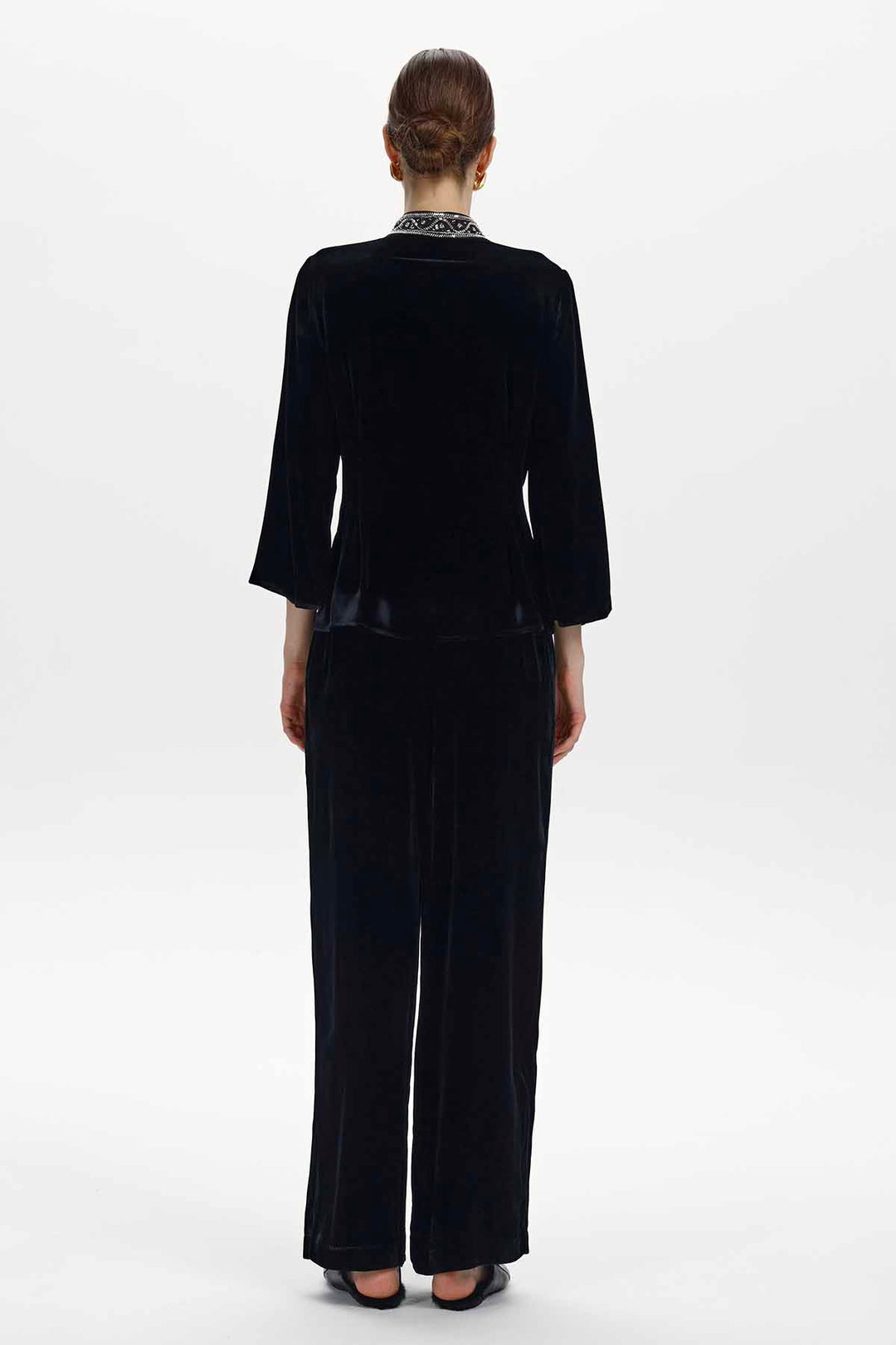 Cleo Embellished Silk Velvet Set