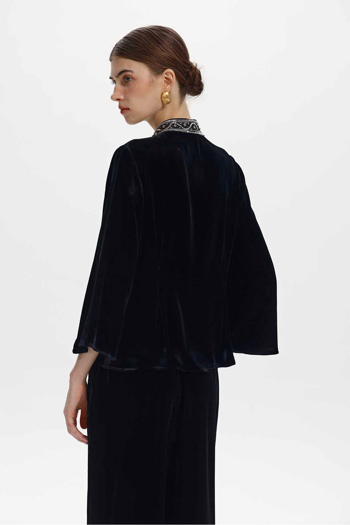 Cleo Embellished Silk Velvet Set
