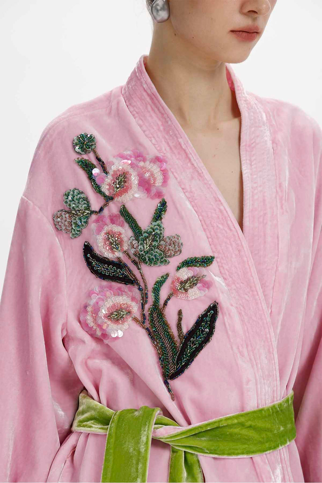 Cora Hand Beaded Floral Silk Velvet Jacket