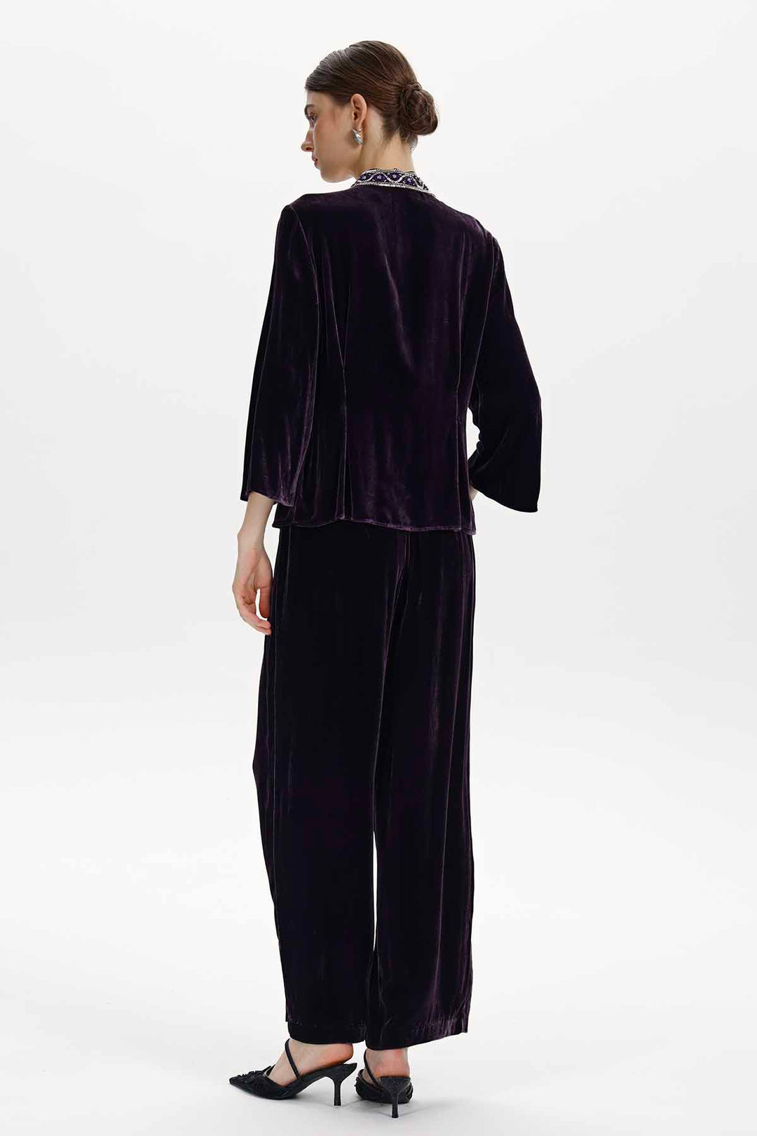 Cleo Embellished Silk Velvet Set