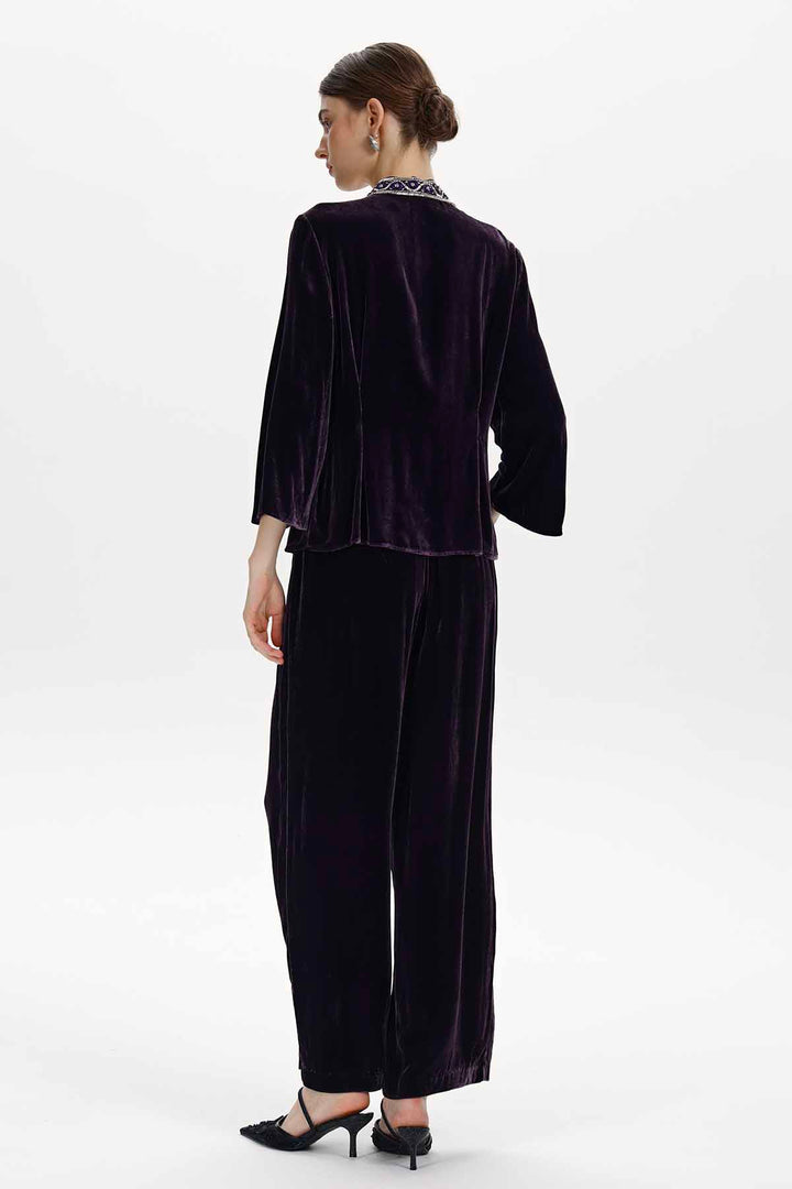 Cleo Embellished Silk Velvet Set