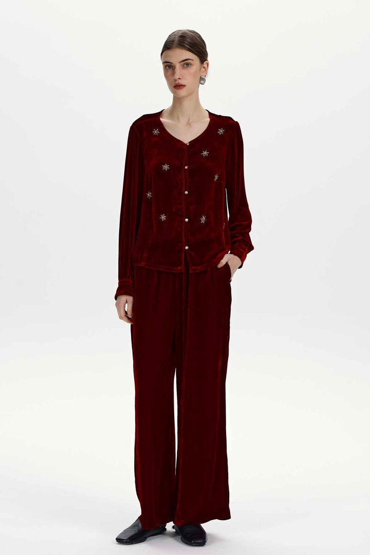 Greer Beaded Velvet Set
