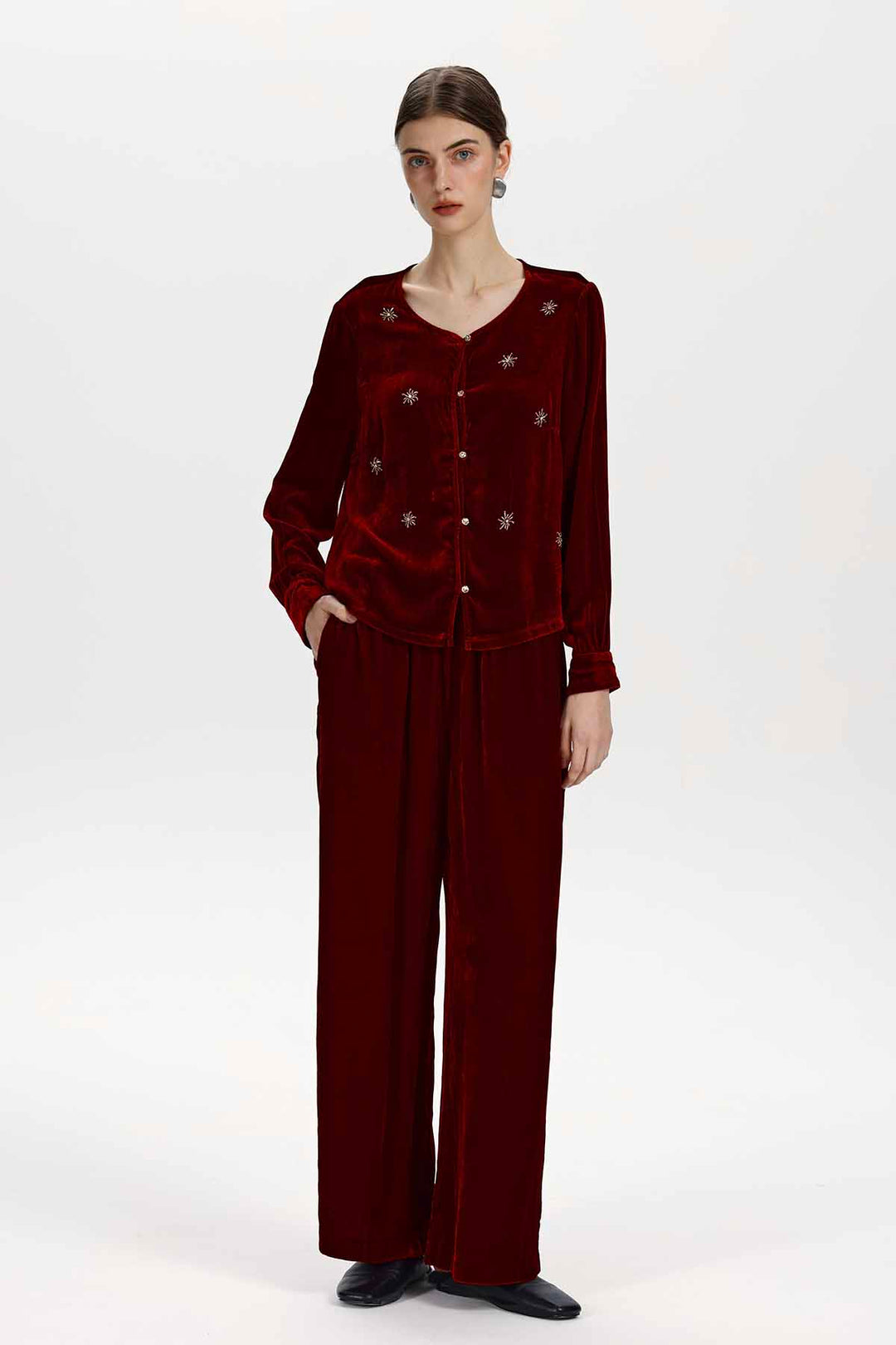 Greer Beaded Velvet Set