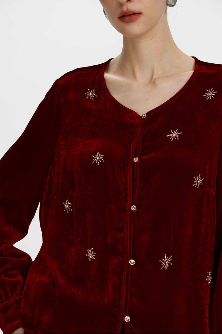 Greer Beaded Velvet Set