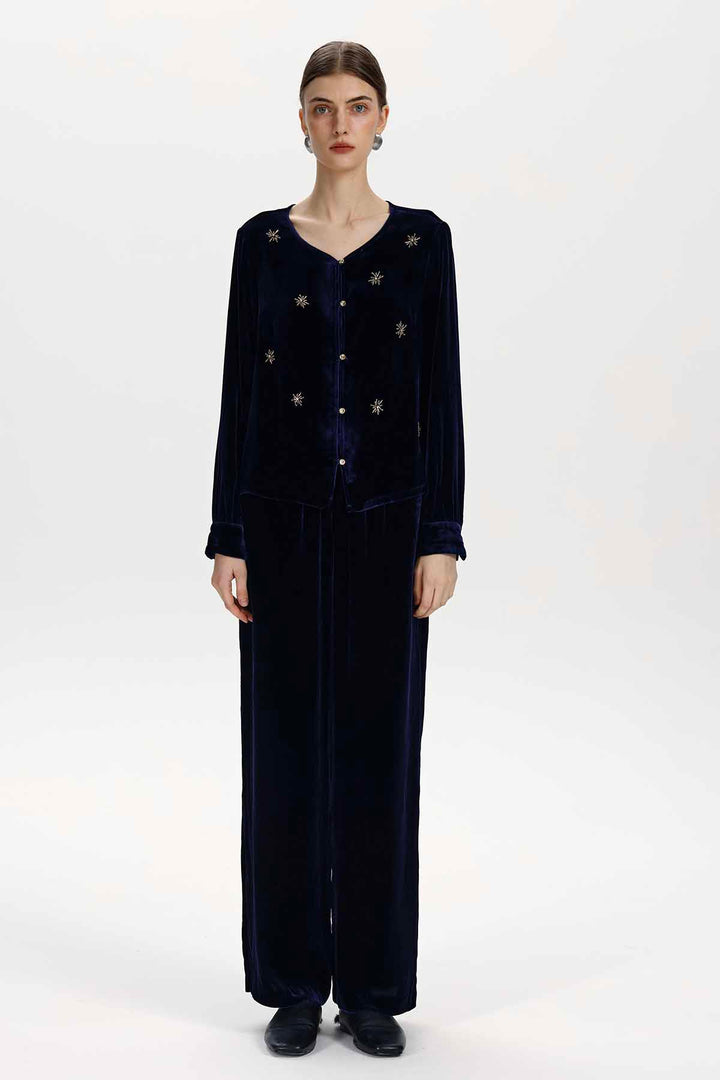 Greer Beaded Velvet Set
