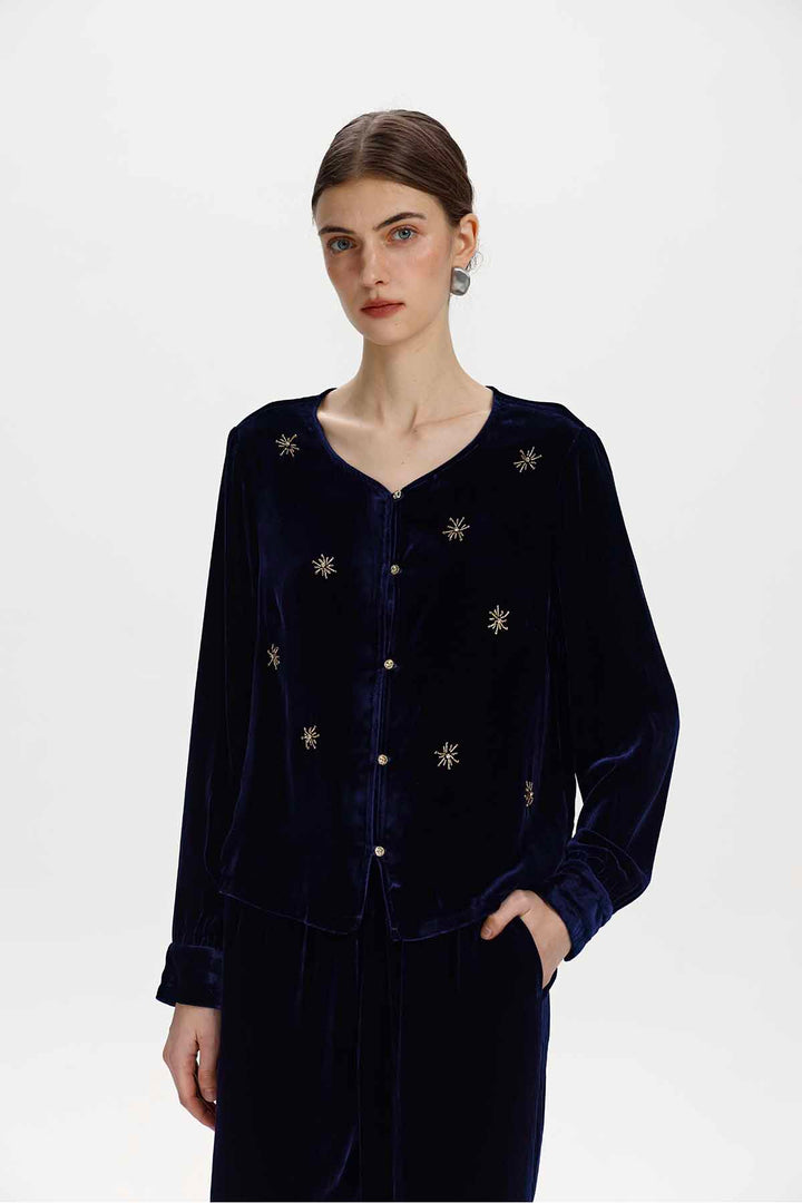 Greer Beaded Velvet Set