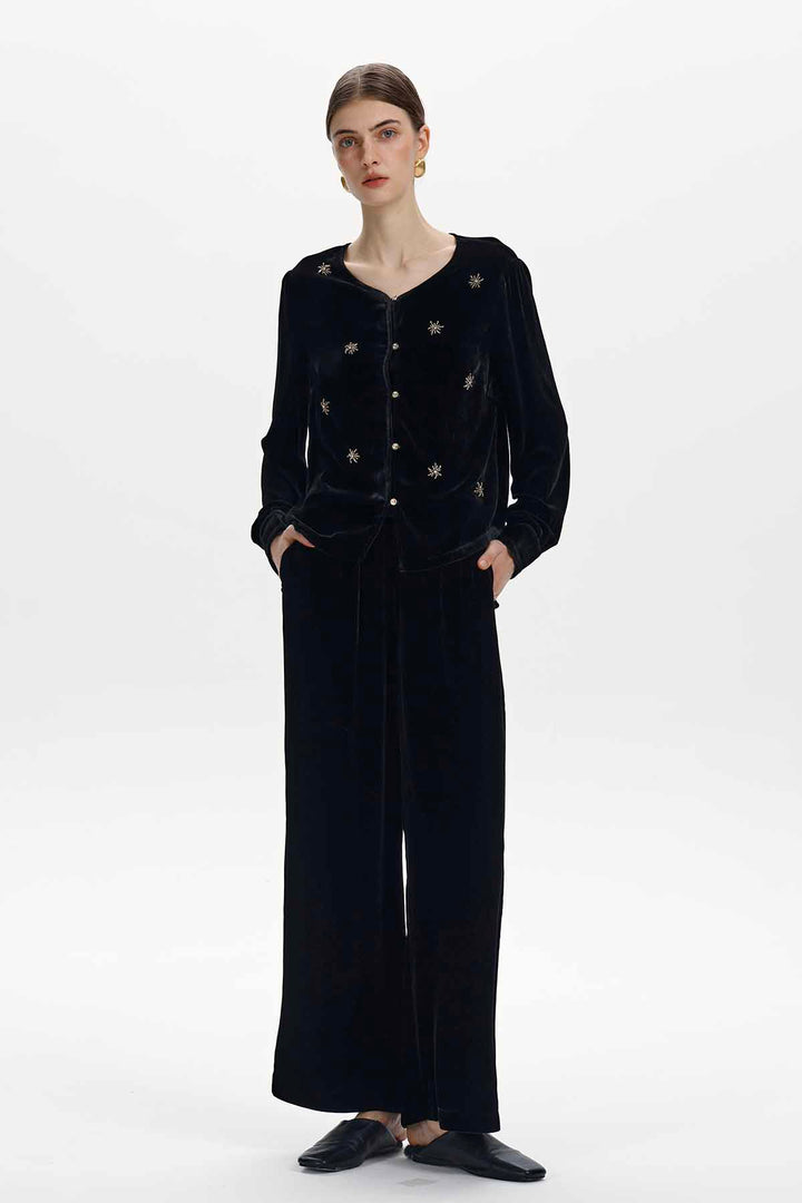 Greer Beaded Velvet Set