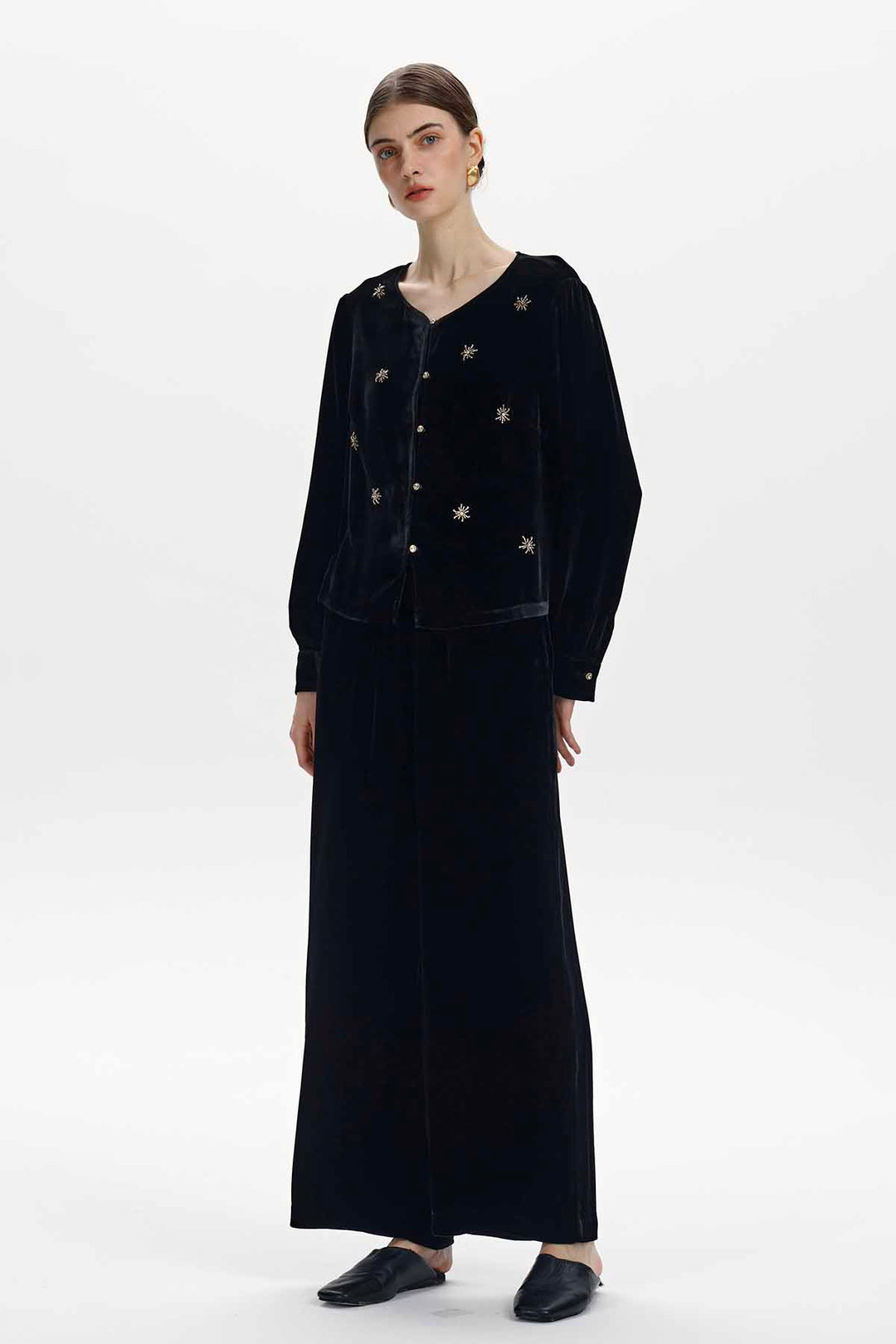 Greer Beaded Velvet Set