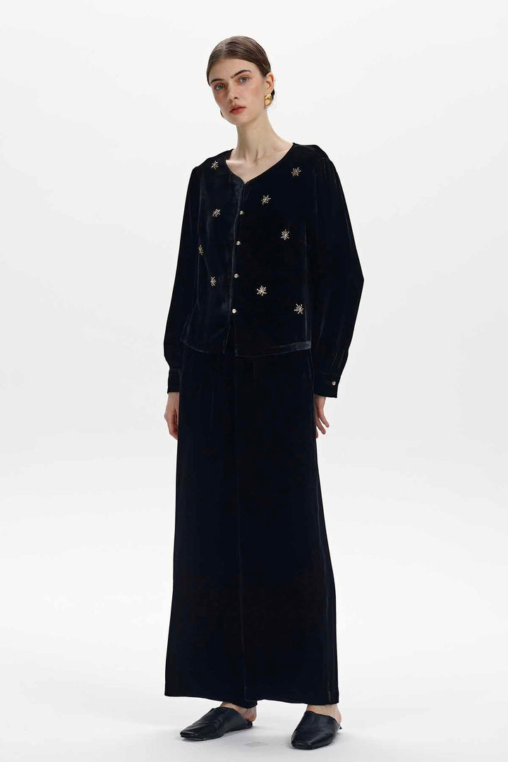 Greer Beaded Velvet Set