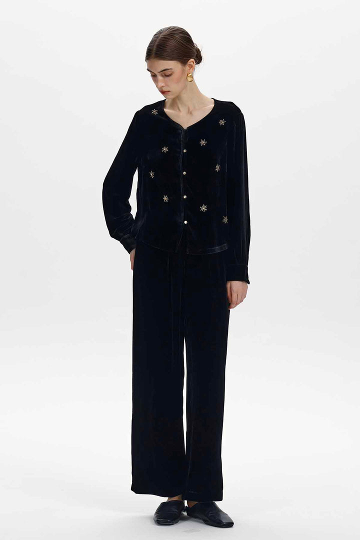Greer Beaded Velvet Set
