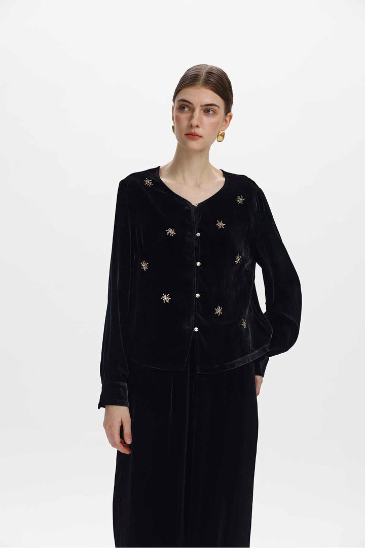 Greer Beaded Velvet Set