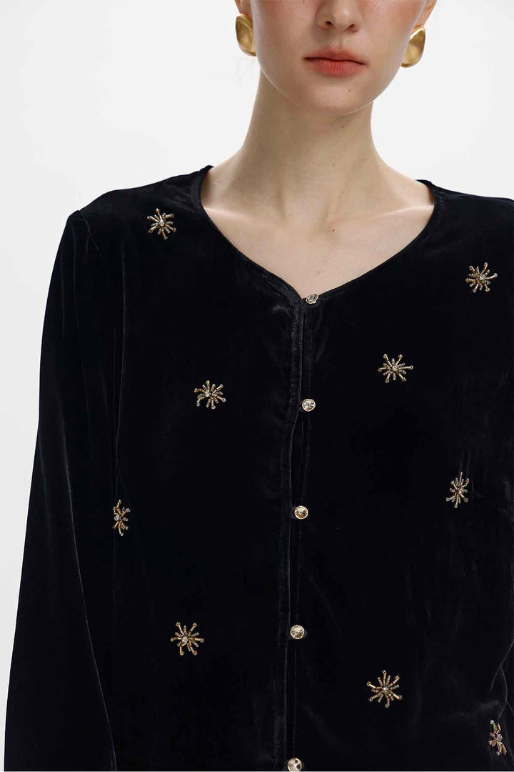 Greer Beaded Velvet Set