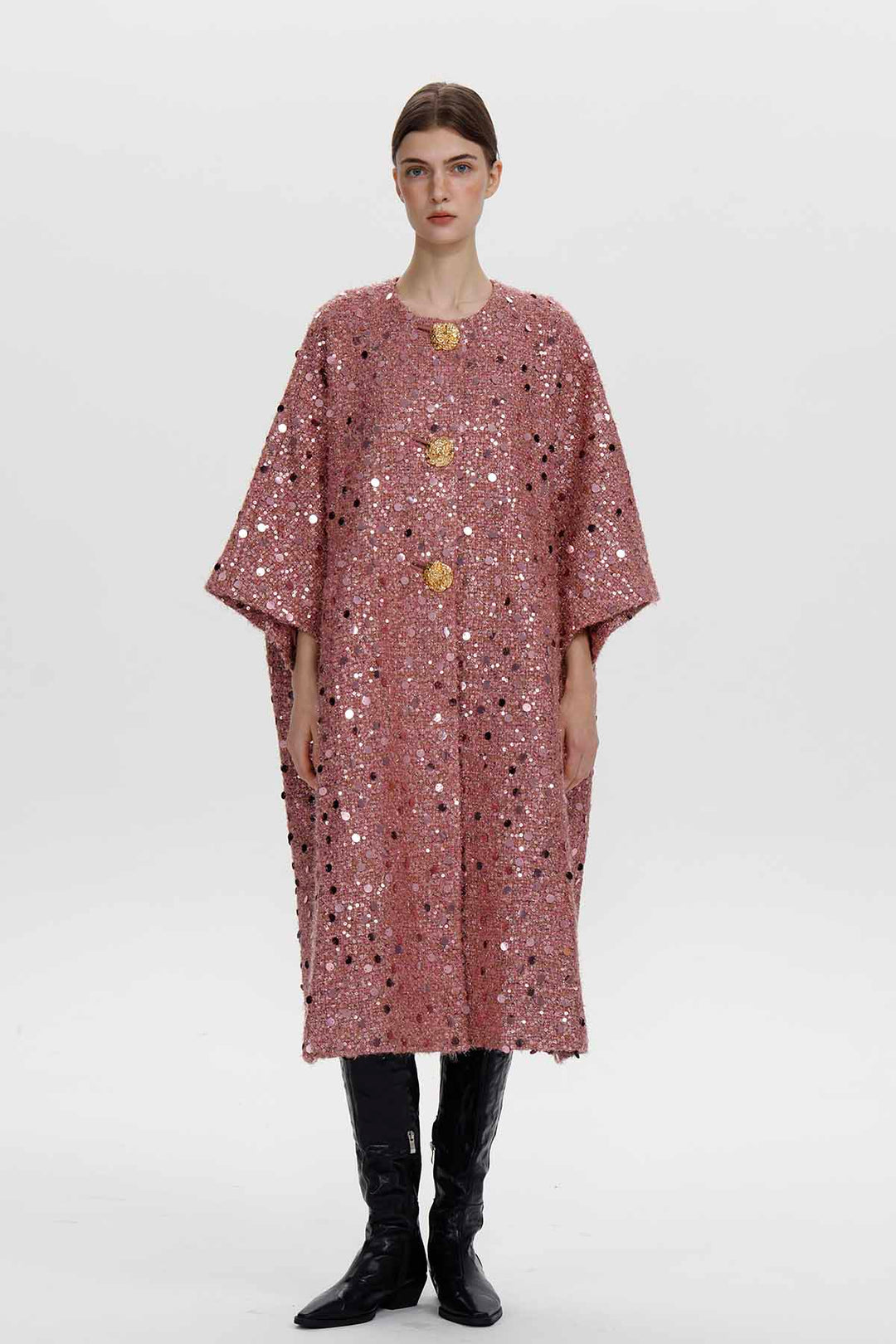 Marianne Sequin Wool Coat