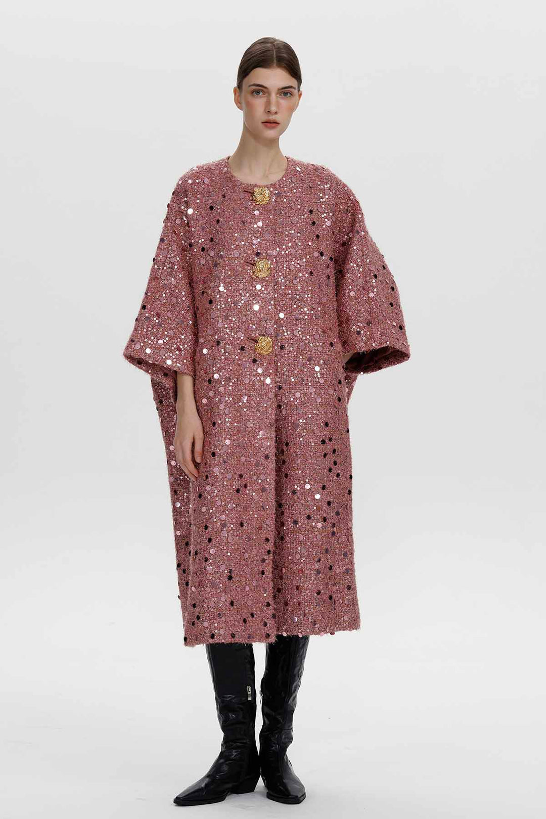 Marianne Sequin Wool Coat
