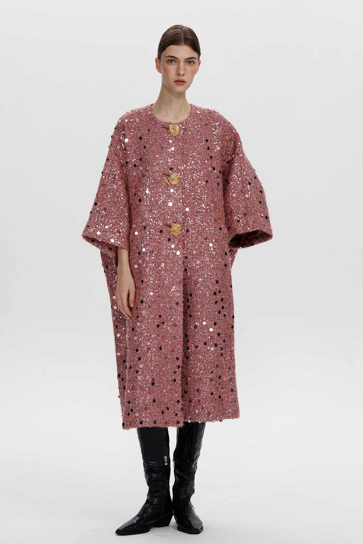 Marianne Sequin Wool Coat