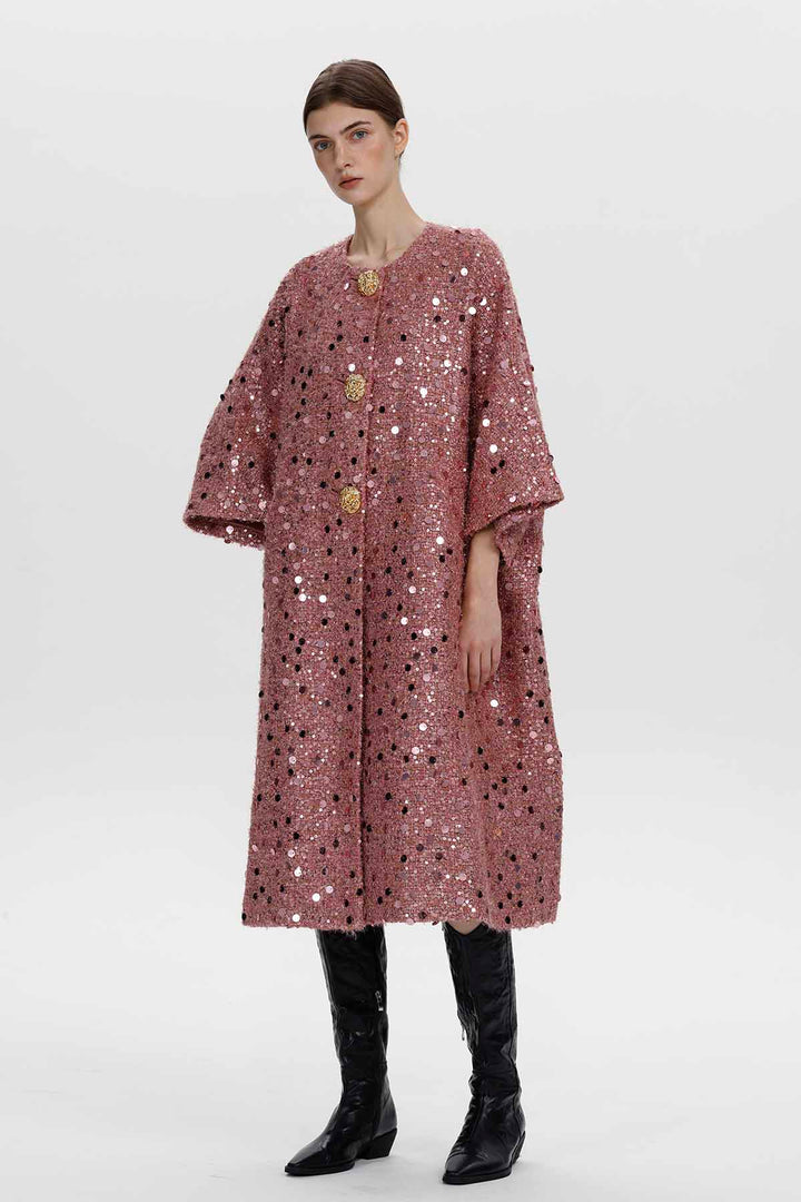 Marianne Sequin Wool Coat