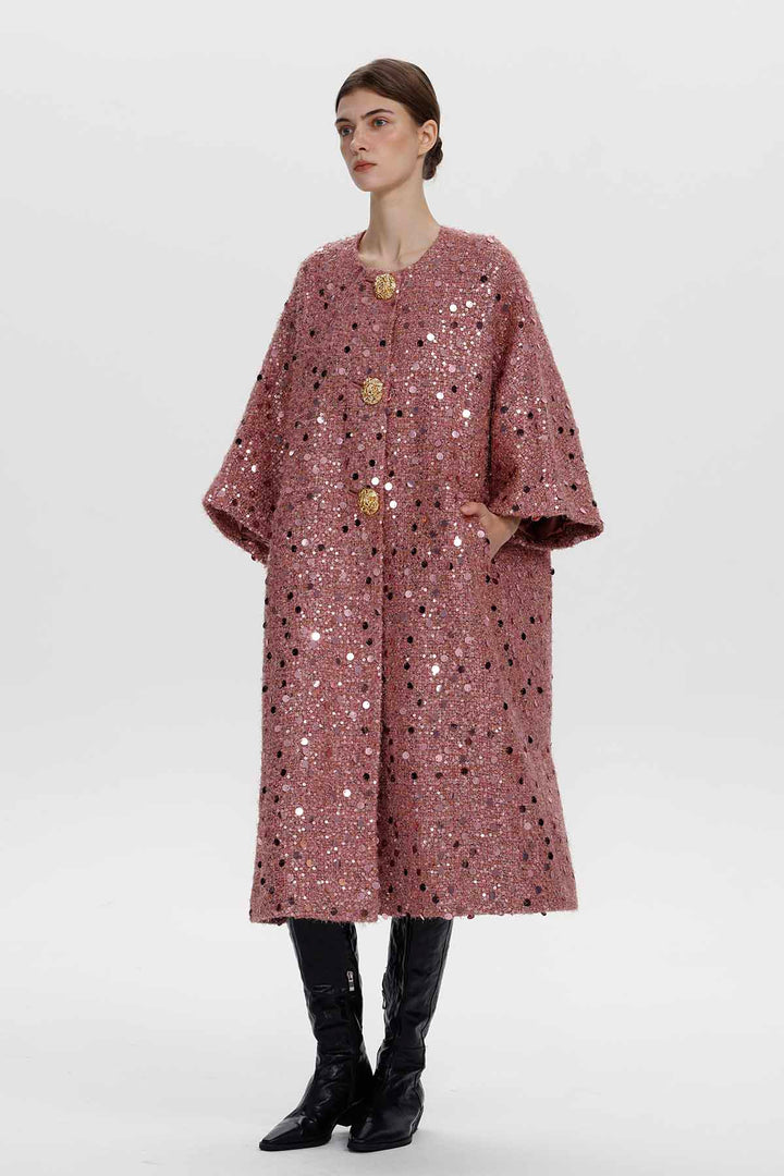 Marianne Sequin Wool Coat