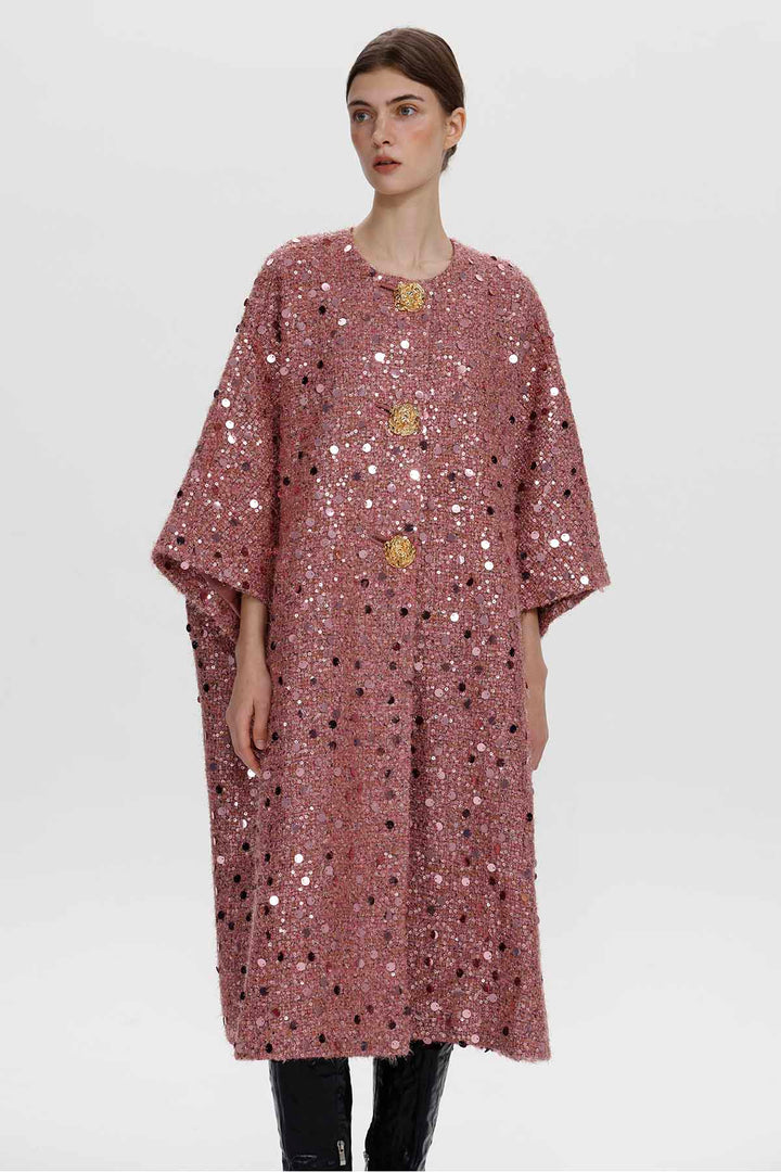 Marianne Sequin Wool Coat