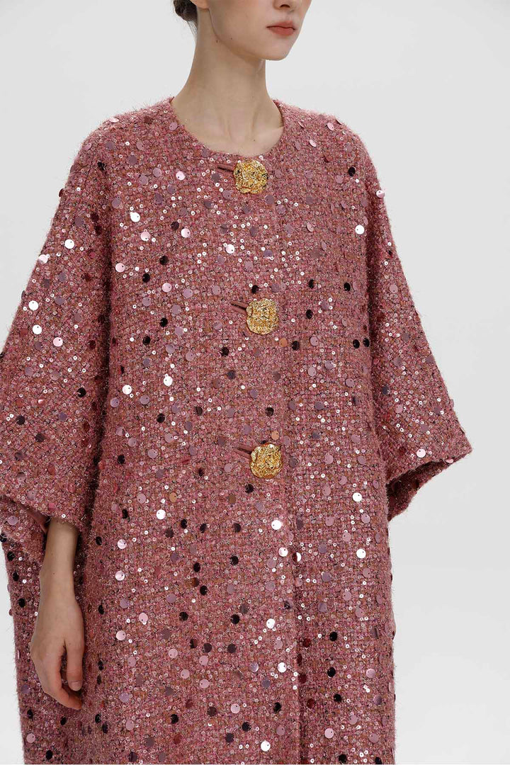 Marianne Sequin Wool Coat