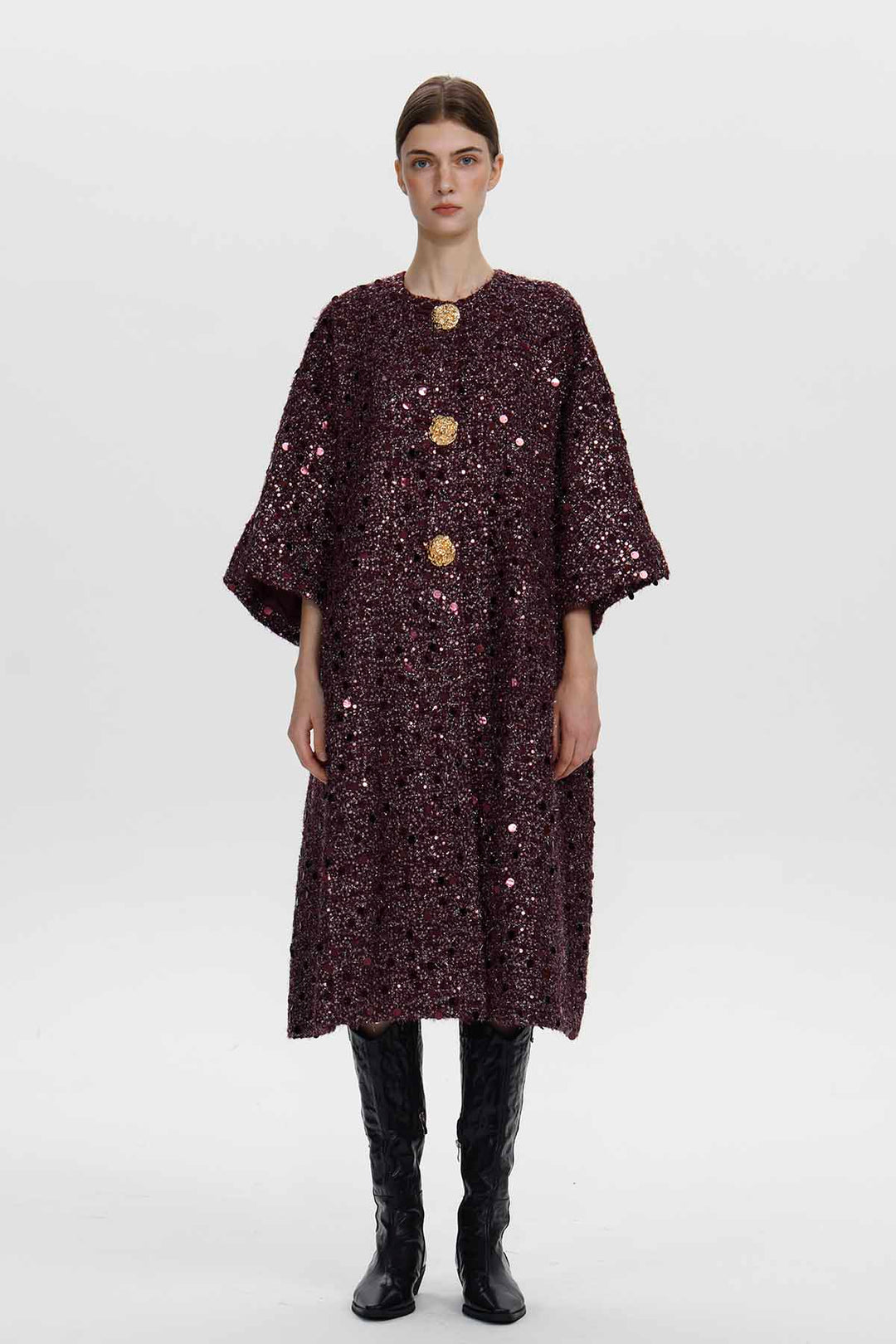Marianne Sequin Wool Coat