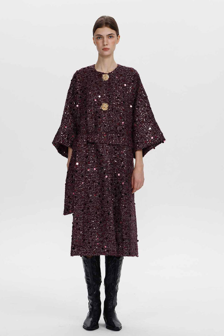 Marianne Sequin Wool Coat
