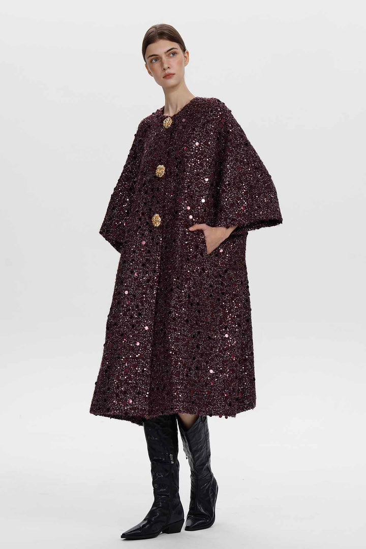 Marianne Sequin Wool Coat