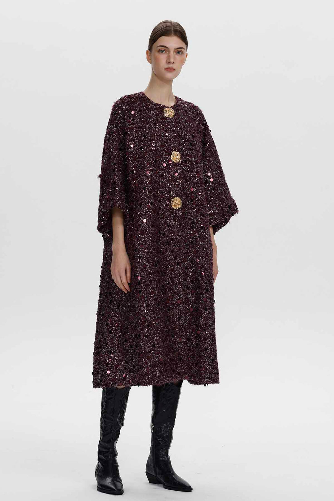 Marianne Sequin Wool Coat