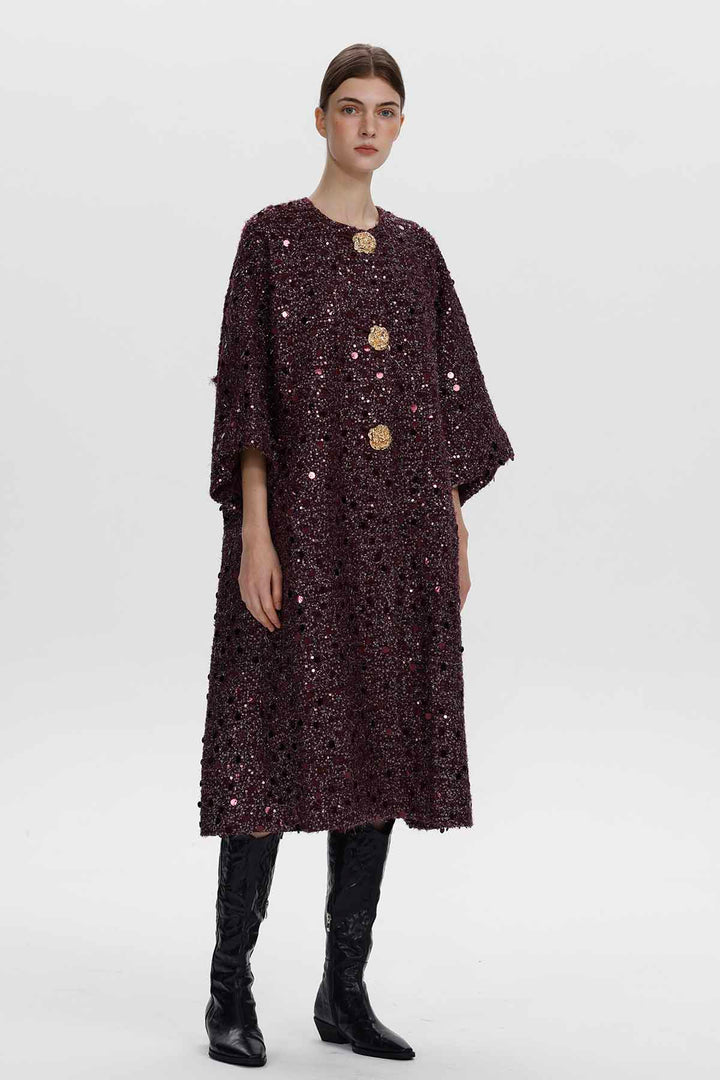 Marianne Sequin Wool Coat
