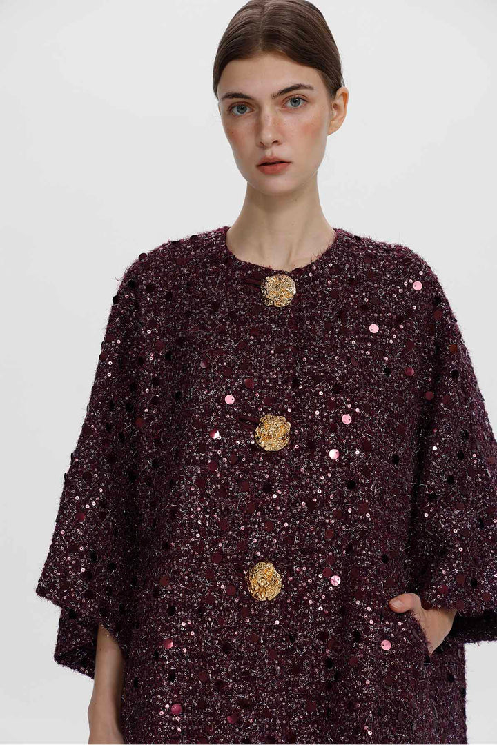 Marianne Sequin Wool Coat