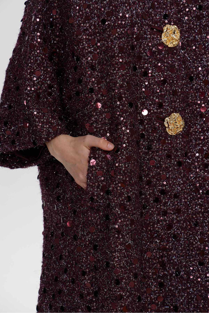 Marianne Sequin Wool Coat