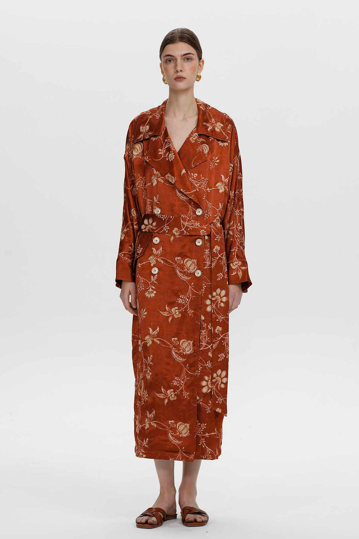 Renata Floral Trench Coat