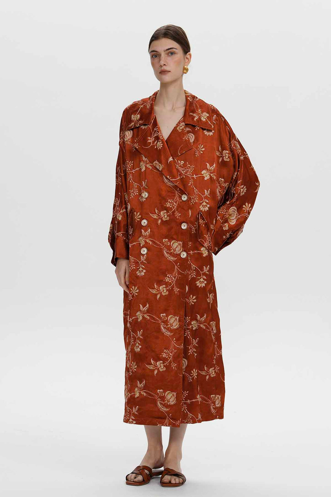 Renata Floral Trench Coat