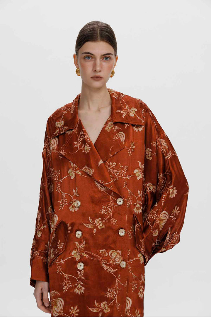 Renata Floral Trench Coat
