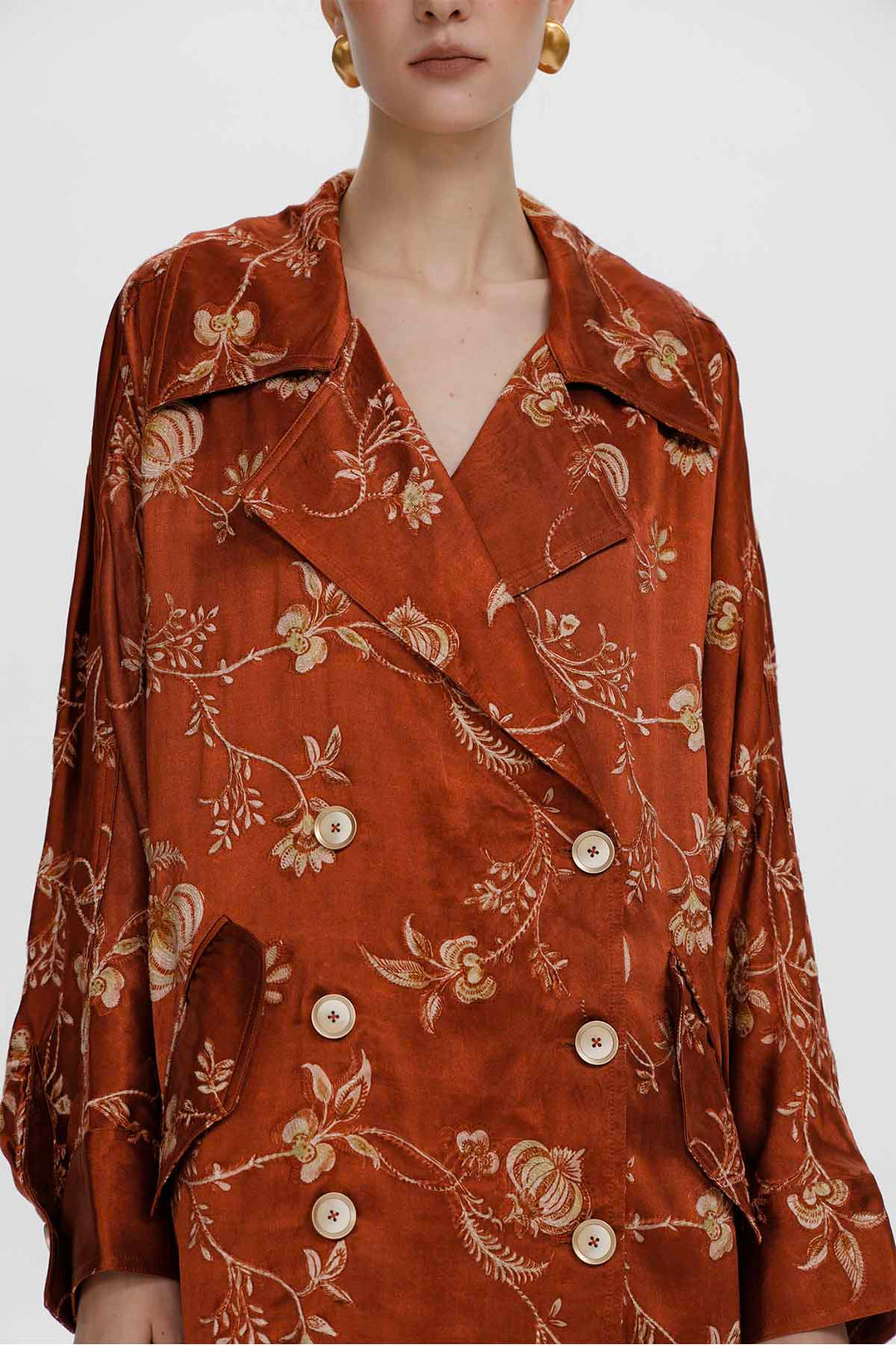 Renata Floral Trench Coat